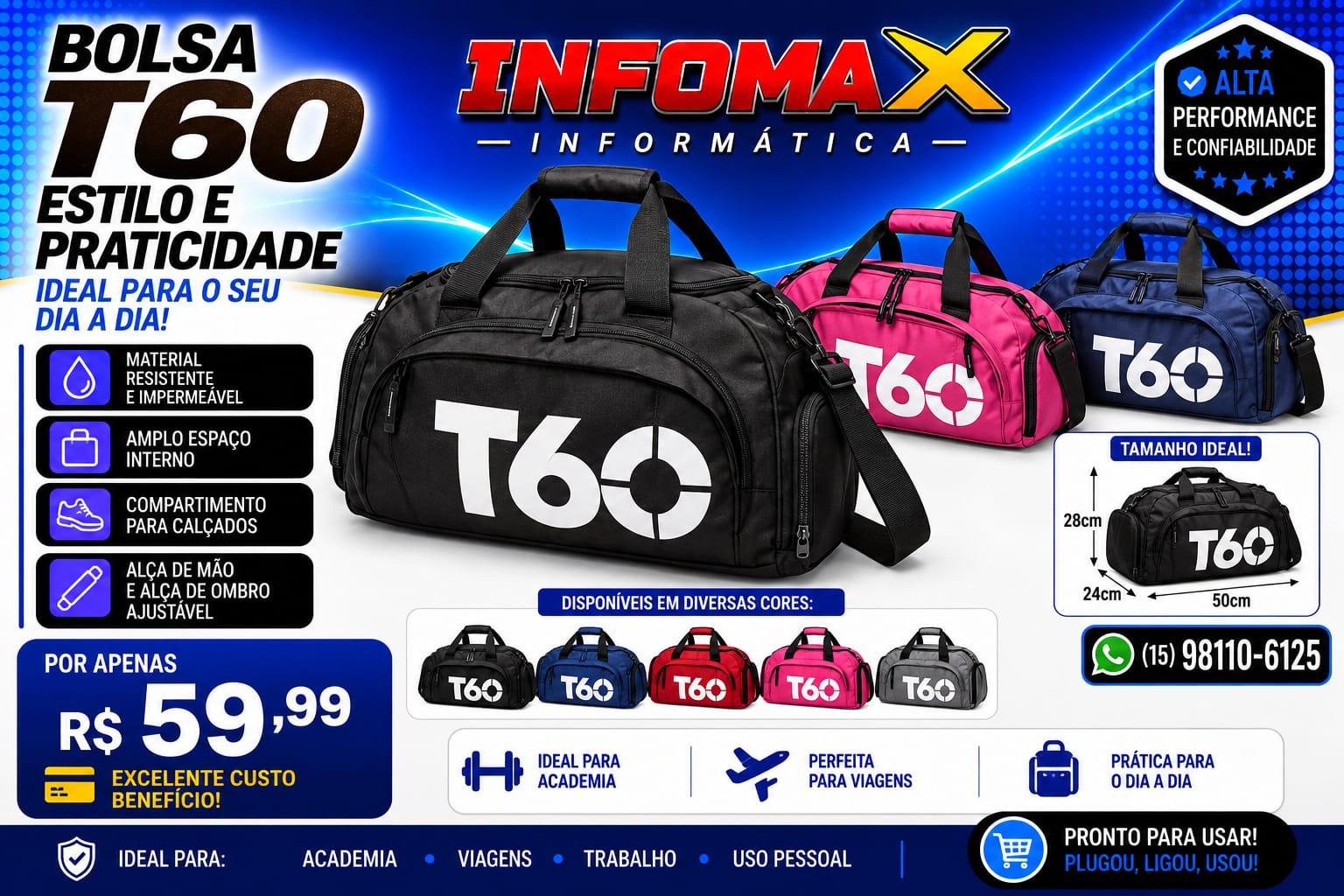 Anúncio de Bolsa T60