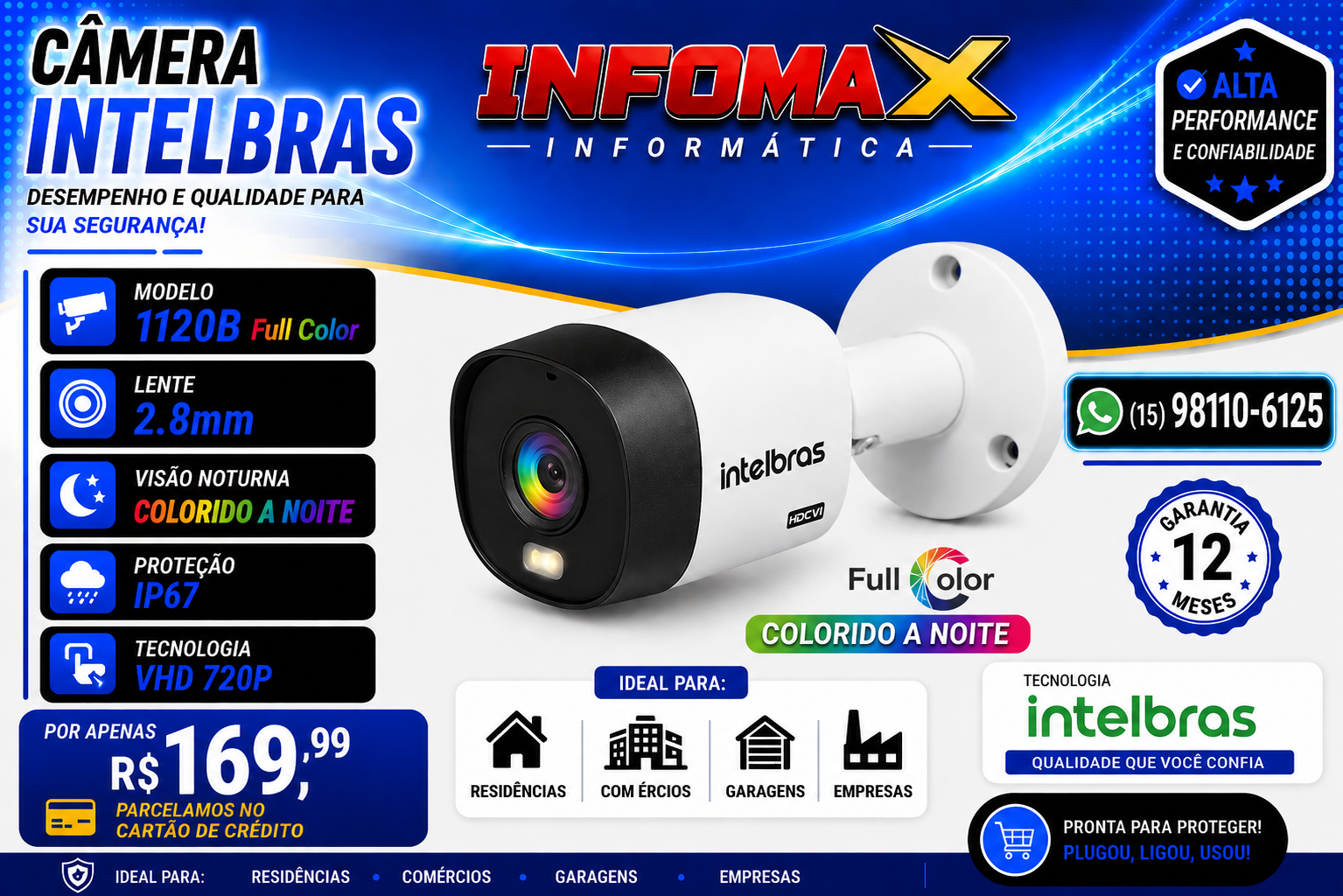 Anúncio de Câmera Intelbras 1120B Full Color