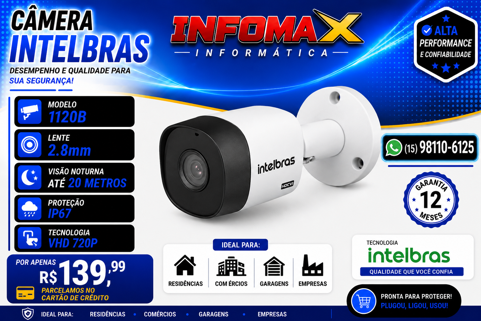 Anúncio de Câmera Intelbras 1120B