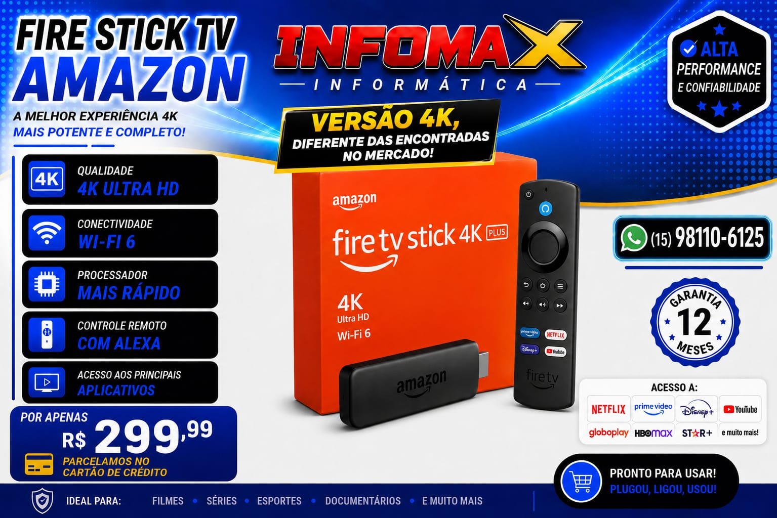 Anúncio de Amazon Fire TV Stick 4K