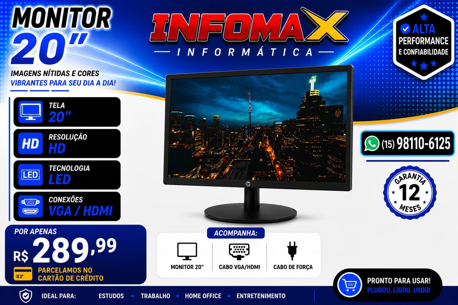 Anúncio de Monitor LED 20”