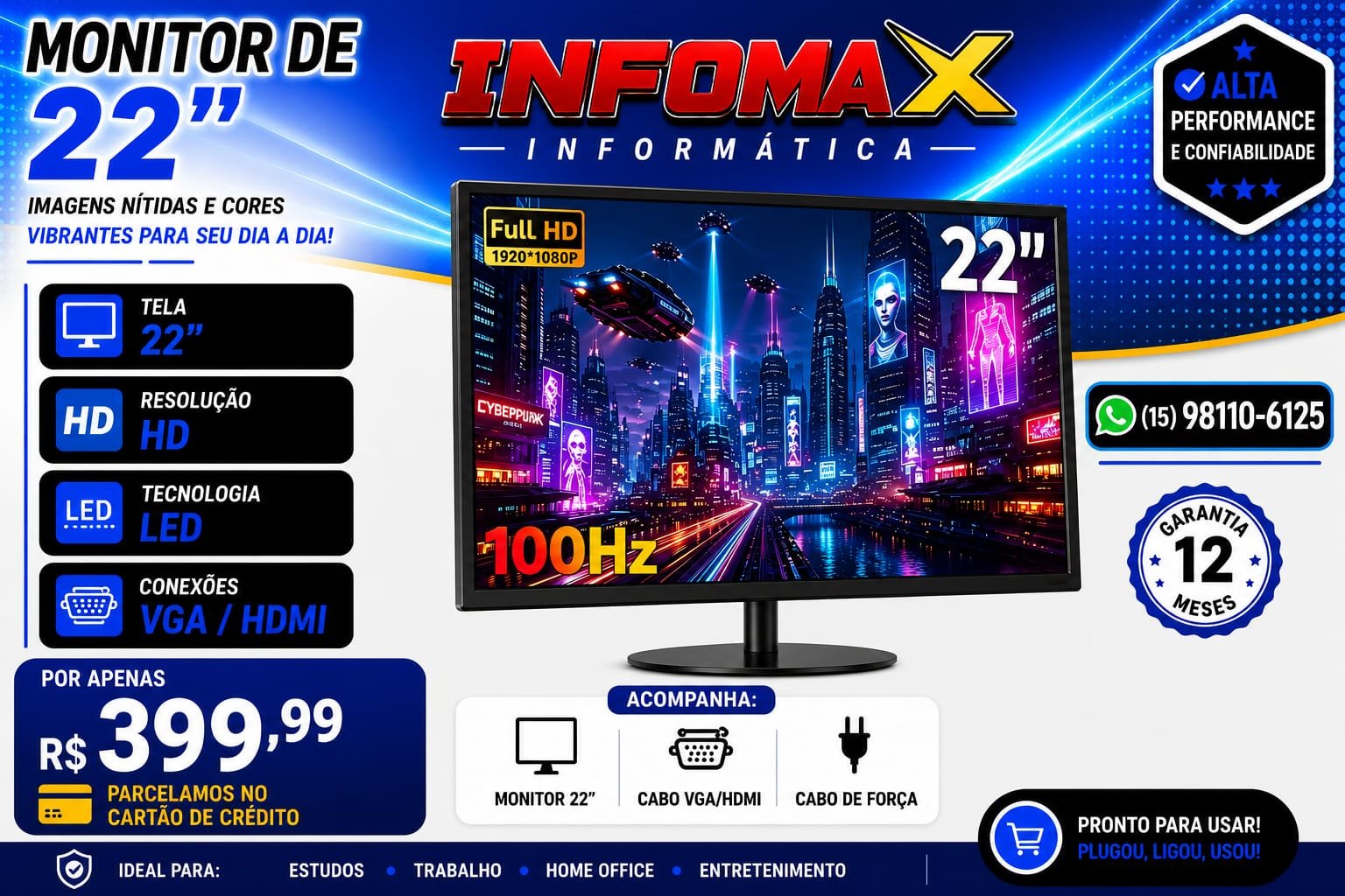 Anúncio de Monitor LED 22”