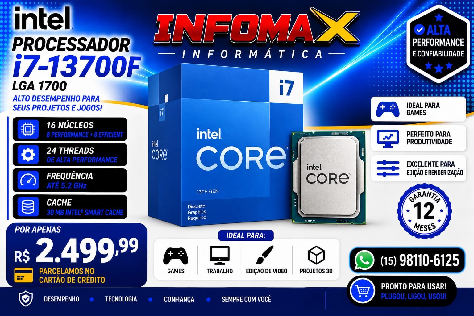 Anúncio de Processador Intel Core i7-13700F