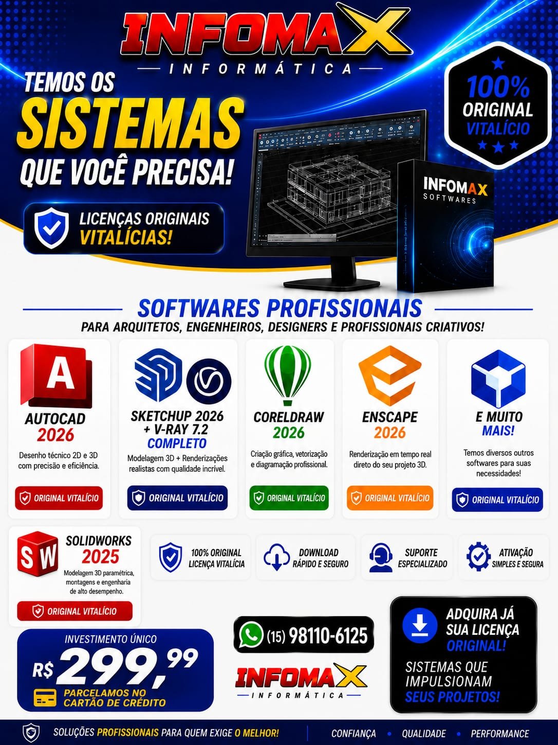 Anúncio de Softwares Profissionais